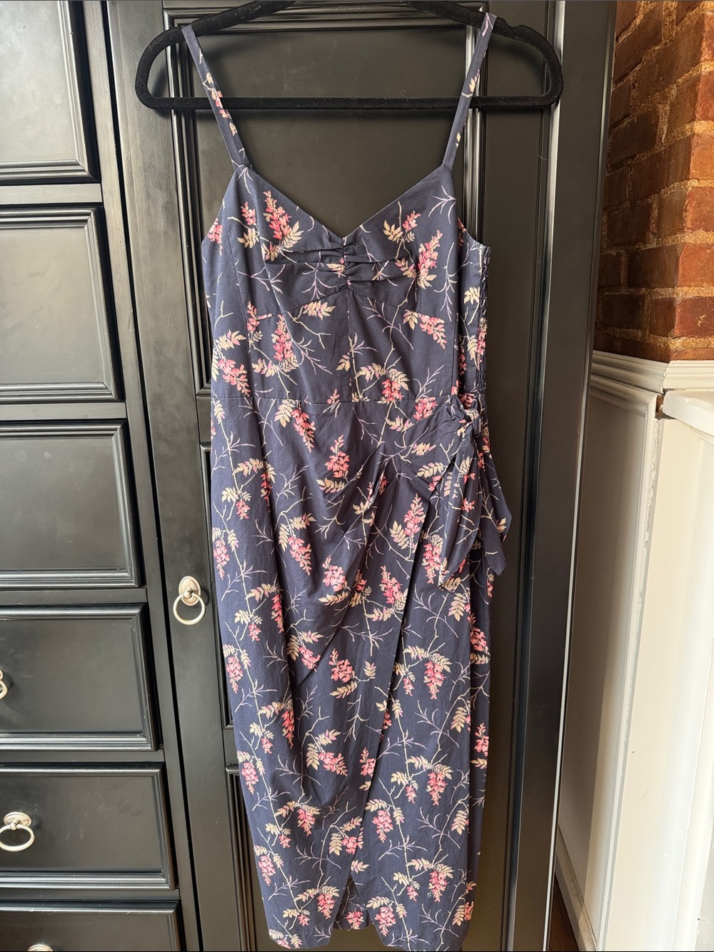 Rebecca Taylor Navy Ivie Floral Wrap Dress